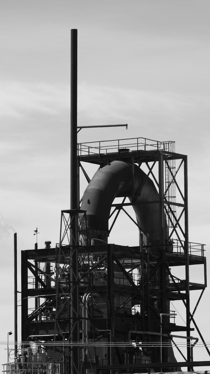 a black and white photo of a large pipe
